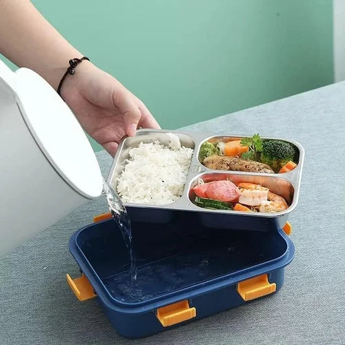 3 Compartment Stainless Steel Lunch Box,