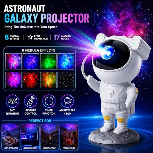 ASTRONAUT GALAXY PROJECTOR LIGHT .