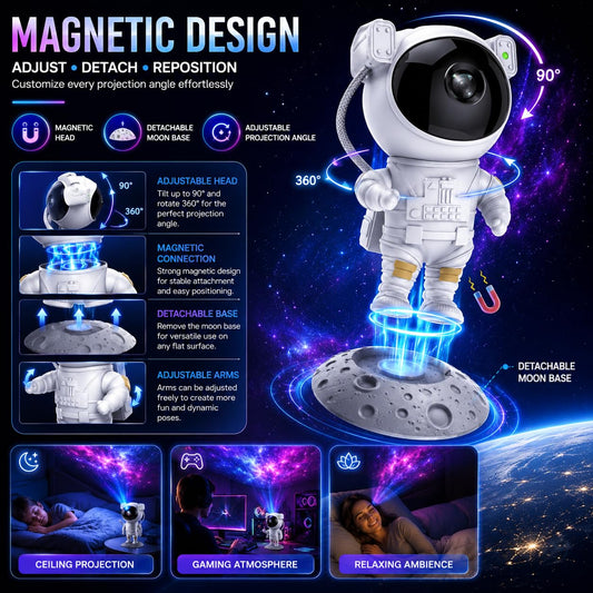 ASTRONAUT GALAXY PROJECTOR LIGHT .