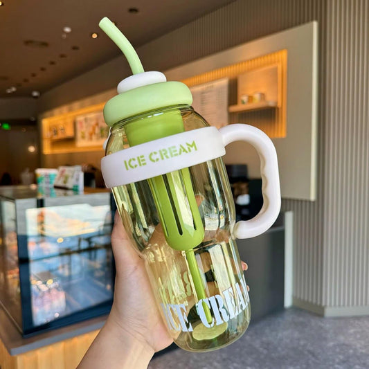 ICE WATER BOTTLE WITH STRAW (1300 ML )