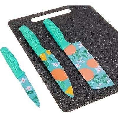 BLUE PRINTED KNIFE SET (3 PCS )