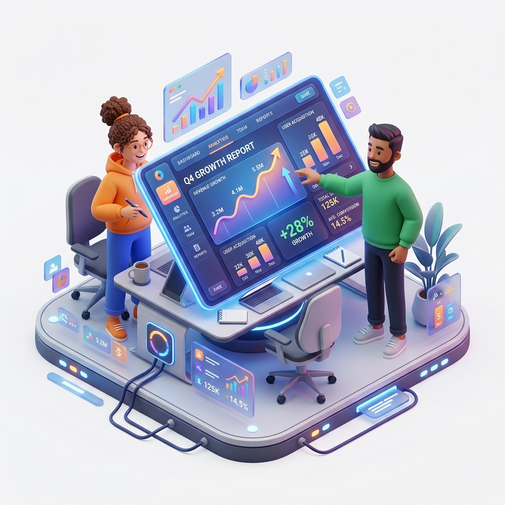 High-End 3D Collaboration Illustration